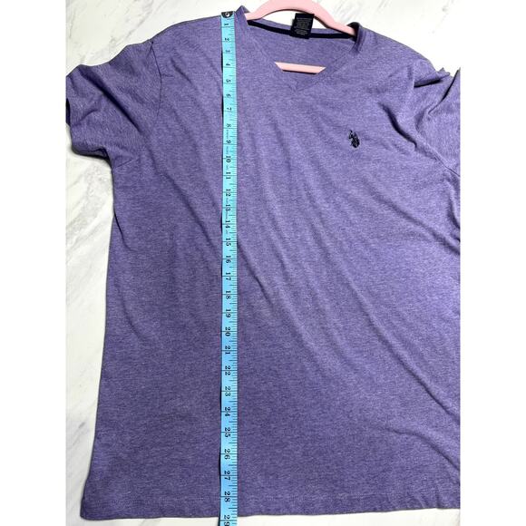 US POLO ASSN. MENS PURPLE V-NECK SHORT SLEEVE T-SHIRT SIZE LARGE - Picture 8 of 8